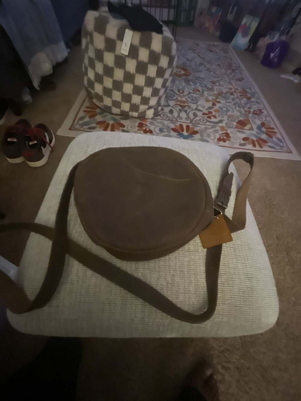 Heather's Handmade Full Grain Leather Rounded Crossbody Bag in Bourbon Brown